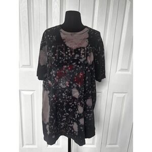 Affliction Graphic T-Shirt Bleach Splatter‎ Tour Rocker Studded 2XL